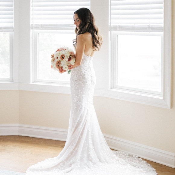 Mira Zwillinger Karlee Strapless Fitted Wedding Dress - Picture 1 of 7